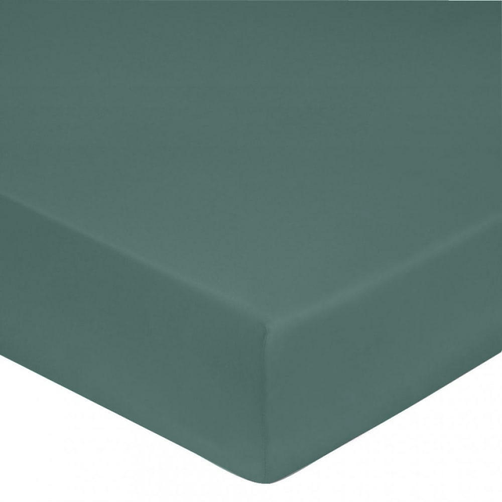 GAMME UNIS SATIN - Drap housse satin de coton 90x190 cm céladon