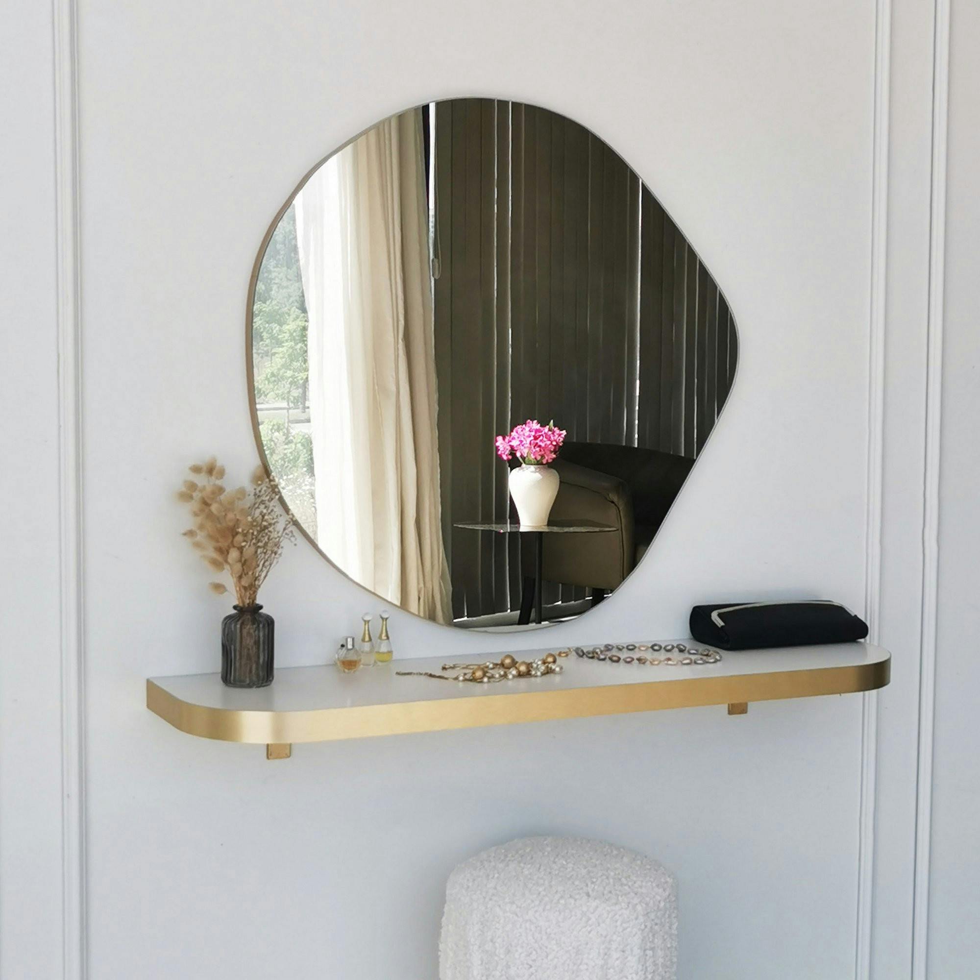 Miroir rond organique 70 cm - style scandinave CODY