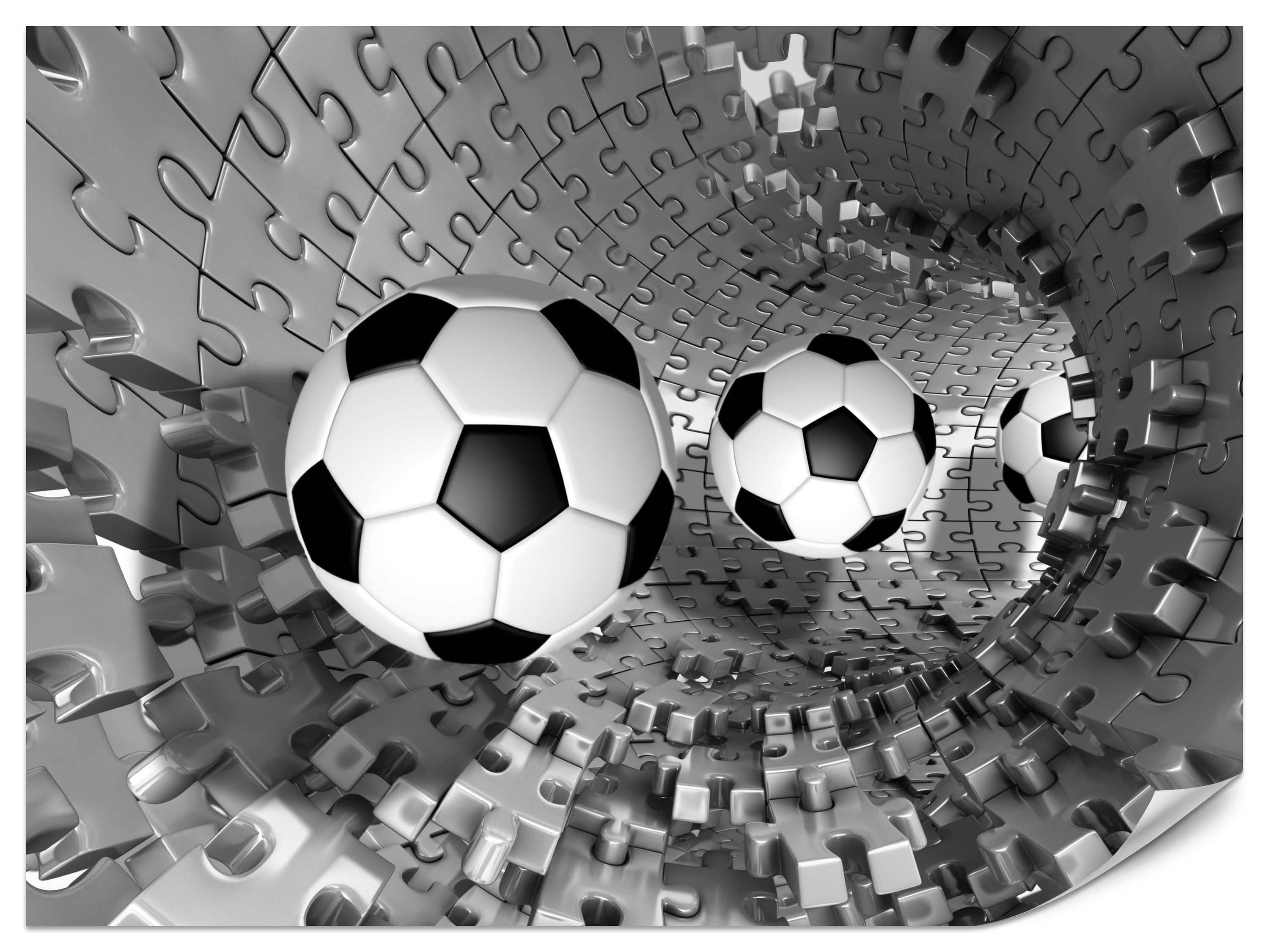 Fototapeta Piłka Nożna Puzzle 3D 100x70cm
