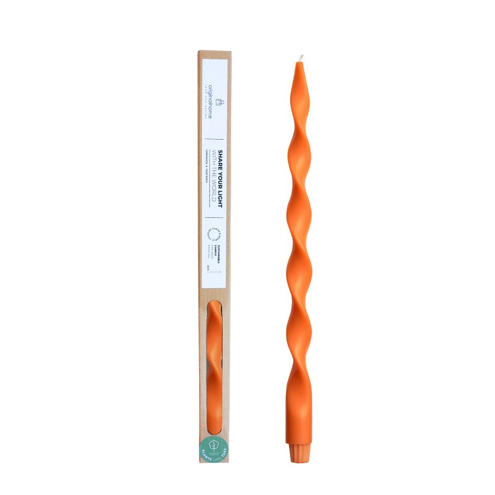 Originalhome spiraalkaars 40 cm - dunkeroranje