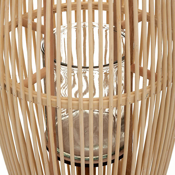 Lanterne Fit - bambou &verre H72 cm - Atmosphera