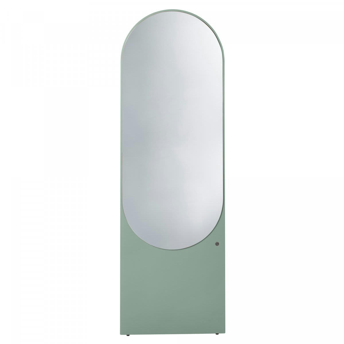 ALTESSE - Grand miroir sur pied ovale en bois vert