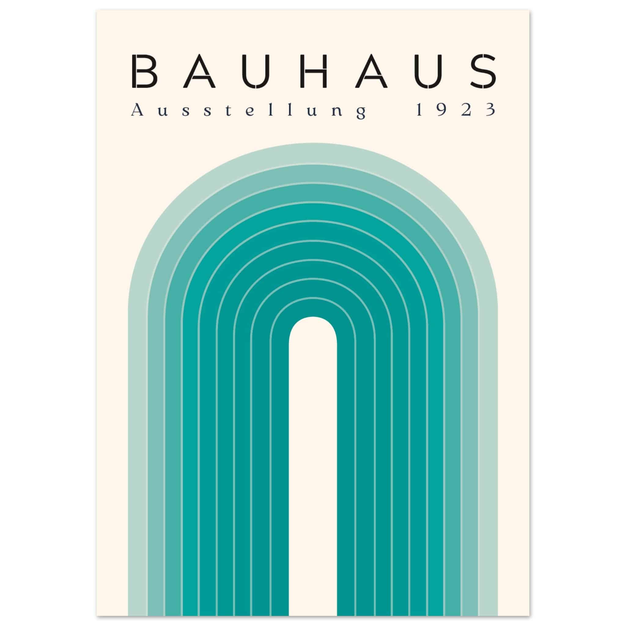 Artfulprints Poster Bauhaus - Turquoise rainbow  - 50x70 cm - Turquoise