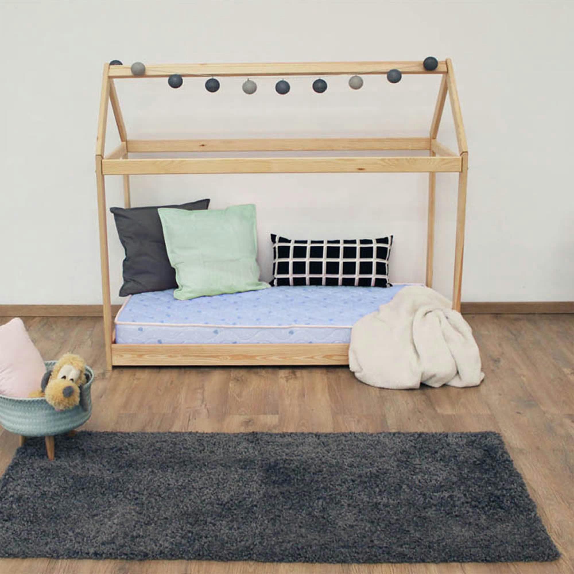 BEBE CALIN - Matelas bébé 100% coton en mousse bleu 60x120