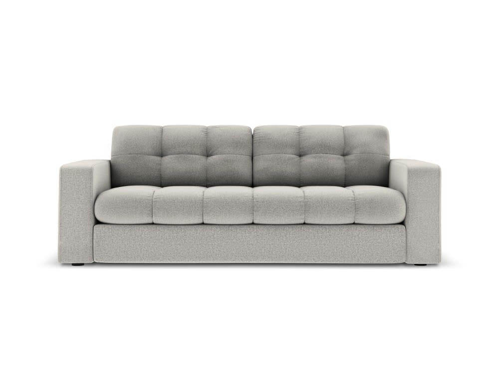 JUSTIN - Canapé 2 places en tissu structuré gris clair