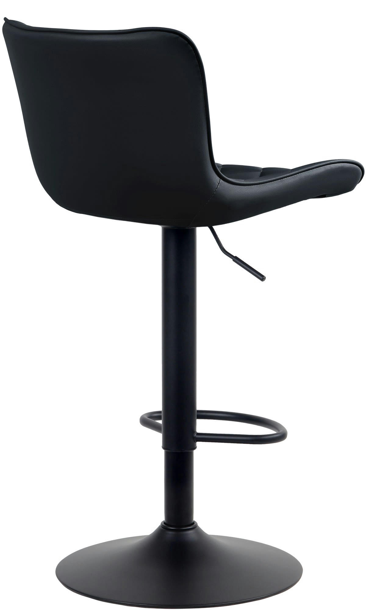 EMMA - Tabouret de bar ajustable pivotant similicuir Noir