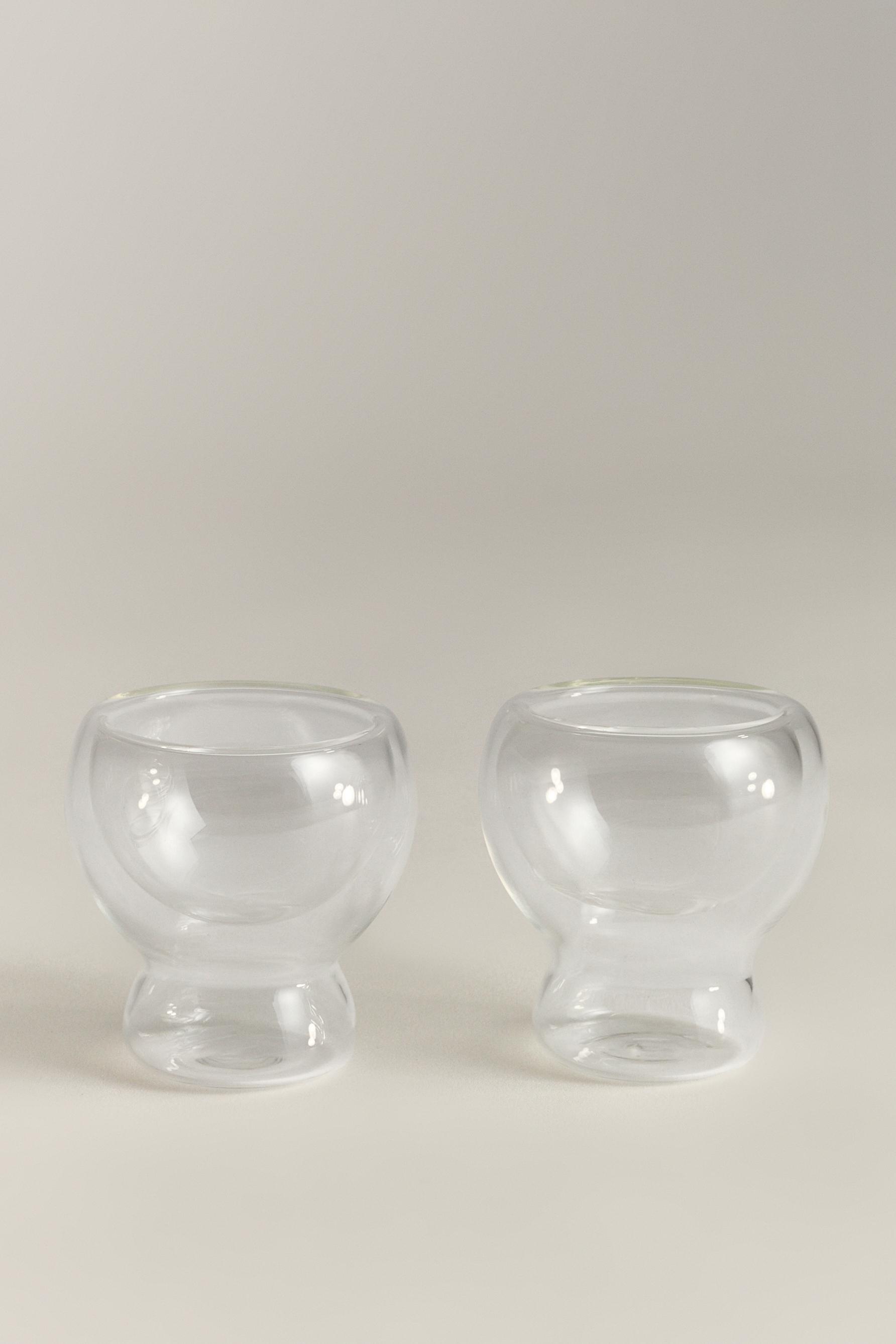Pack 2 vasos bajos doble pared borosilicato