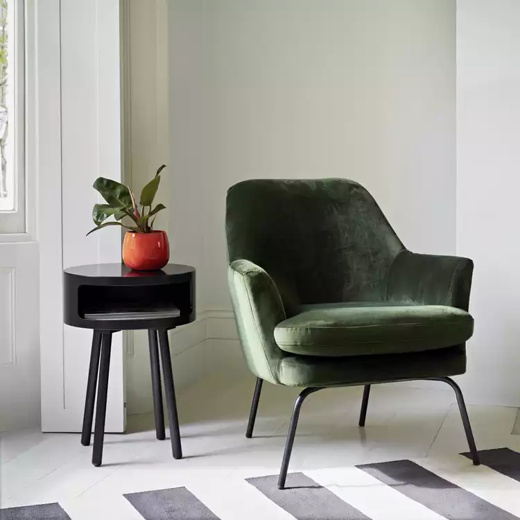 Habitat Celine Velvet Accent Chair - Green
