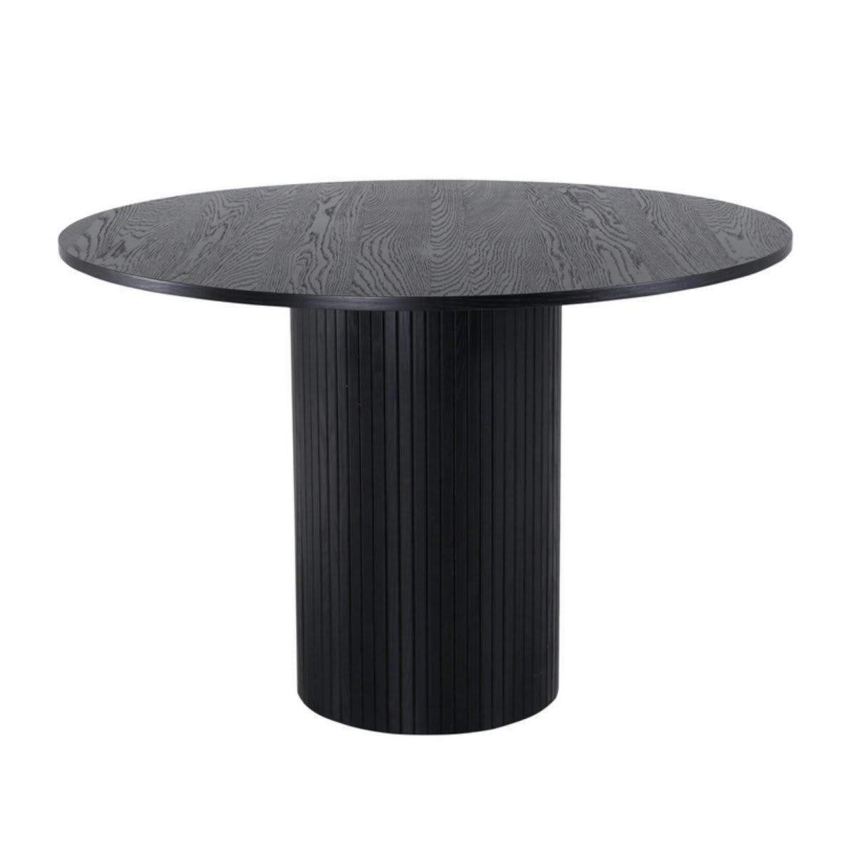 BRITNEY - Table à manger ronde 110cm pied central en bois noir