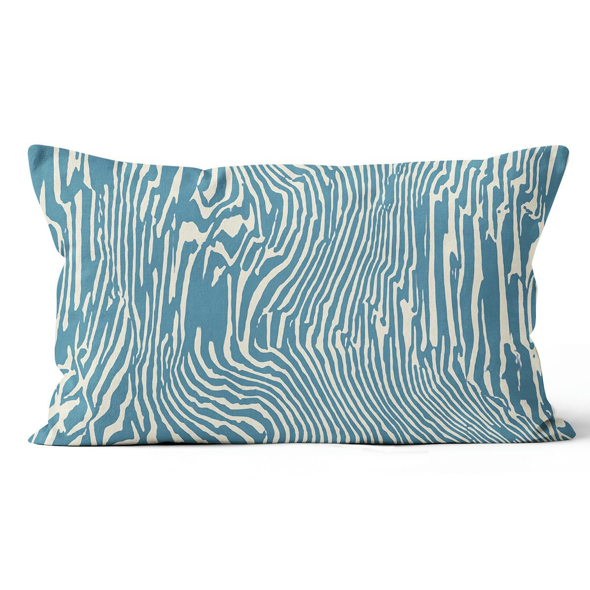- Coussin déco lin polyester bleu 40x60cm
