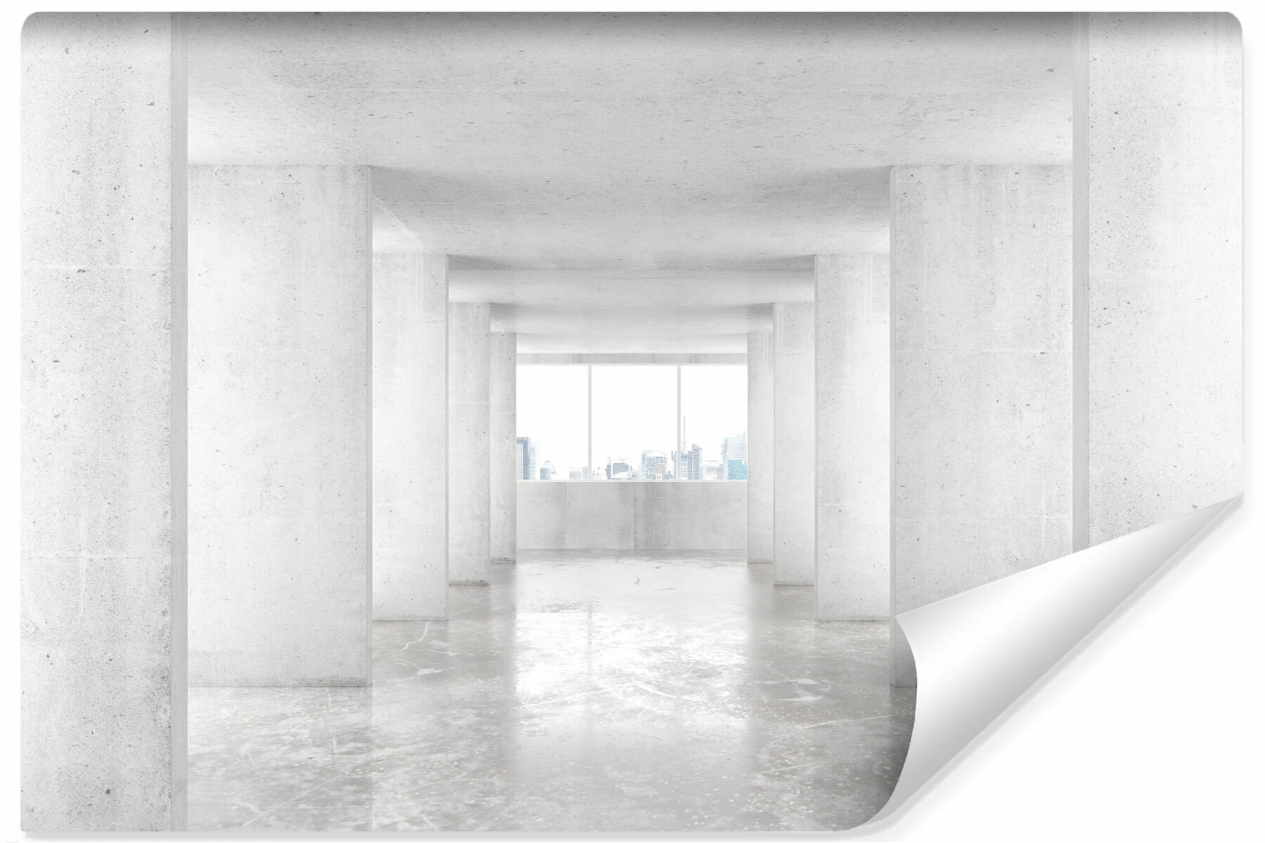 Fototapeta Ścienna Jasny Betonowy Tunel Efekt 3D 90x60cm