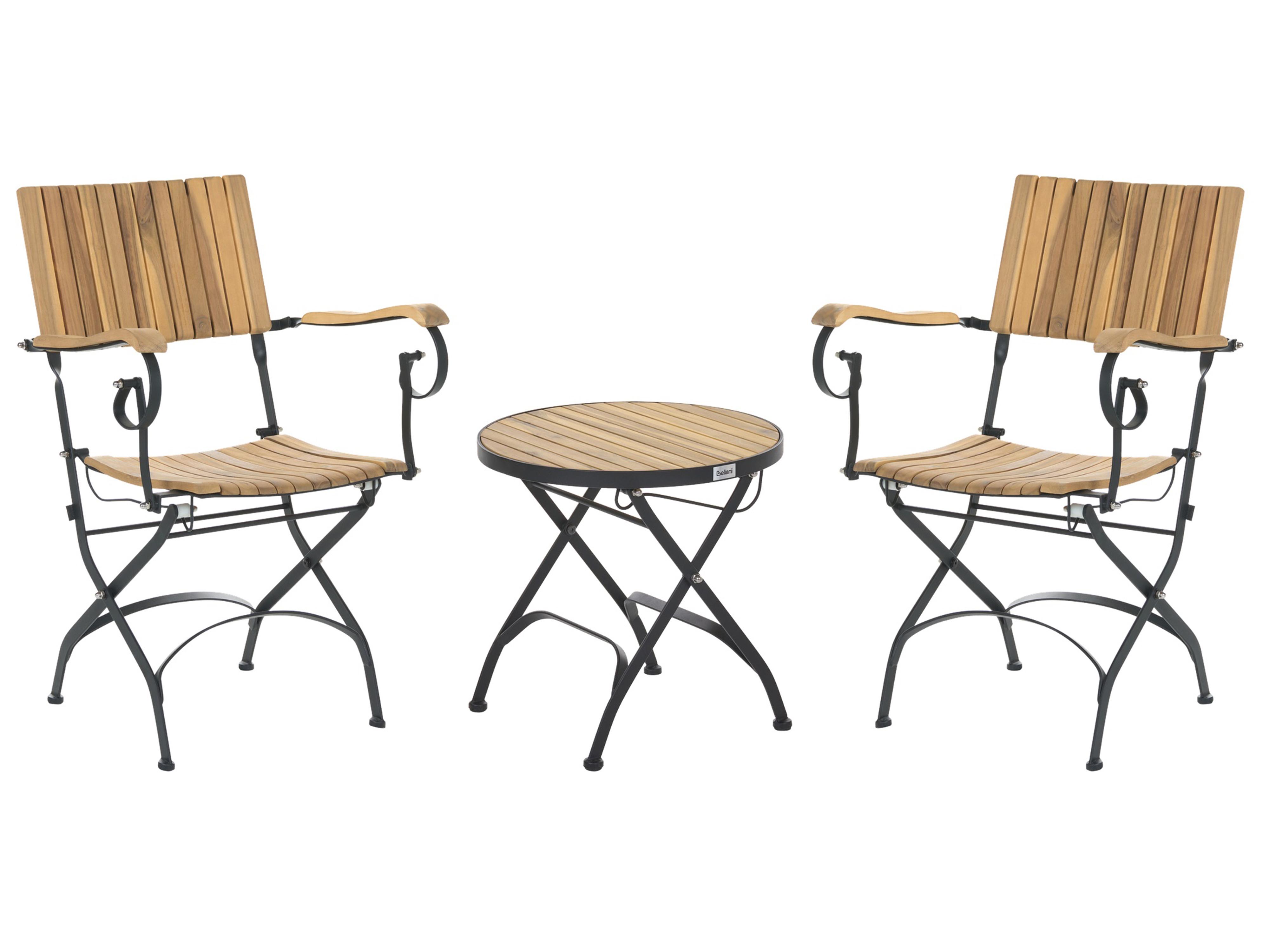 Bistro Set Folding LASCARI Acacia Wood Light Brown
