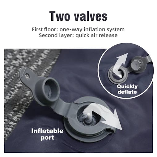NNEOBA Extra-Wide Double Inflatable Camping Mattress Folding Pad Blue