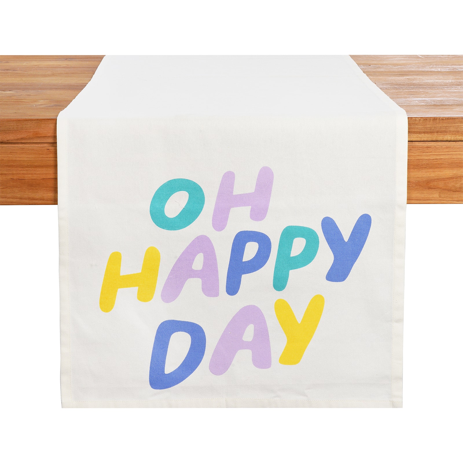 Tischläufer Oh Happy Day mit Nackenrolle Gelb, 2 -tlg.