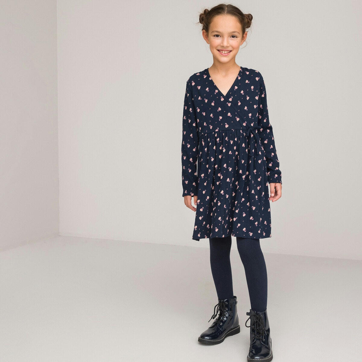 Robe patineuse manches longues imprimé 3-12 ans