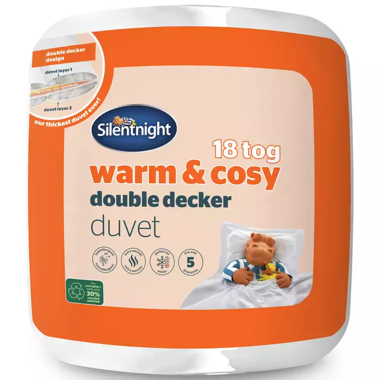Silentnight Warm & Cosy 18Tog Double Decker Duvet Set-Single
