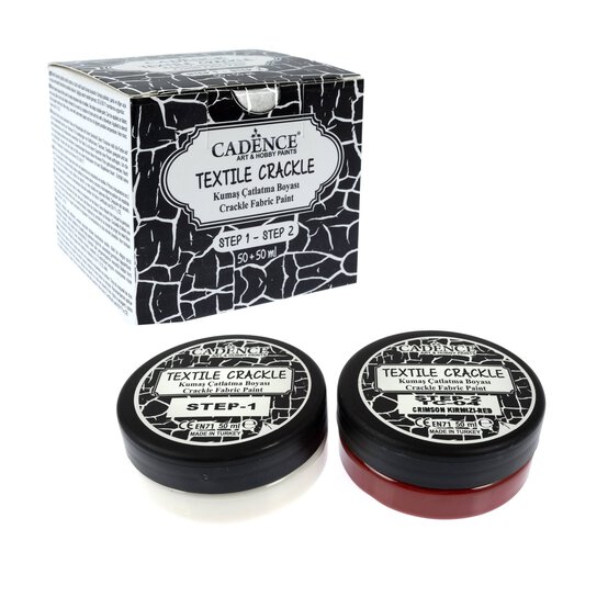 Cadence Crimson Red Textile Crackle Set