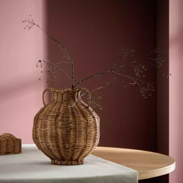 Habitat Rattan Vase with Handles - Natural
