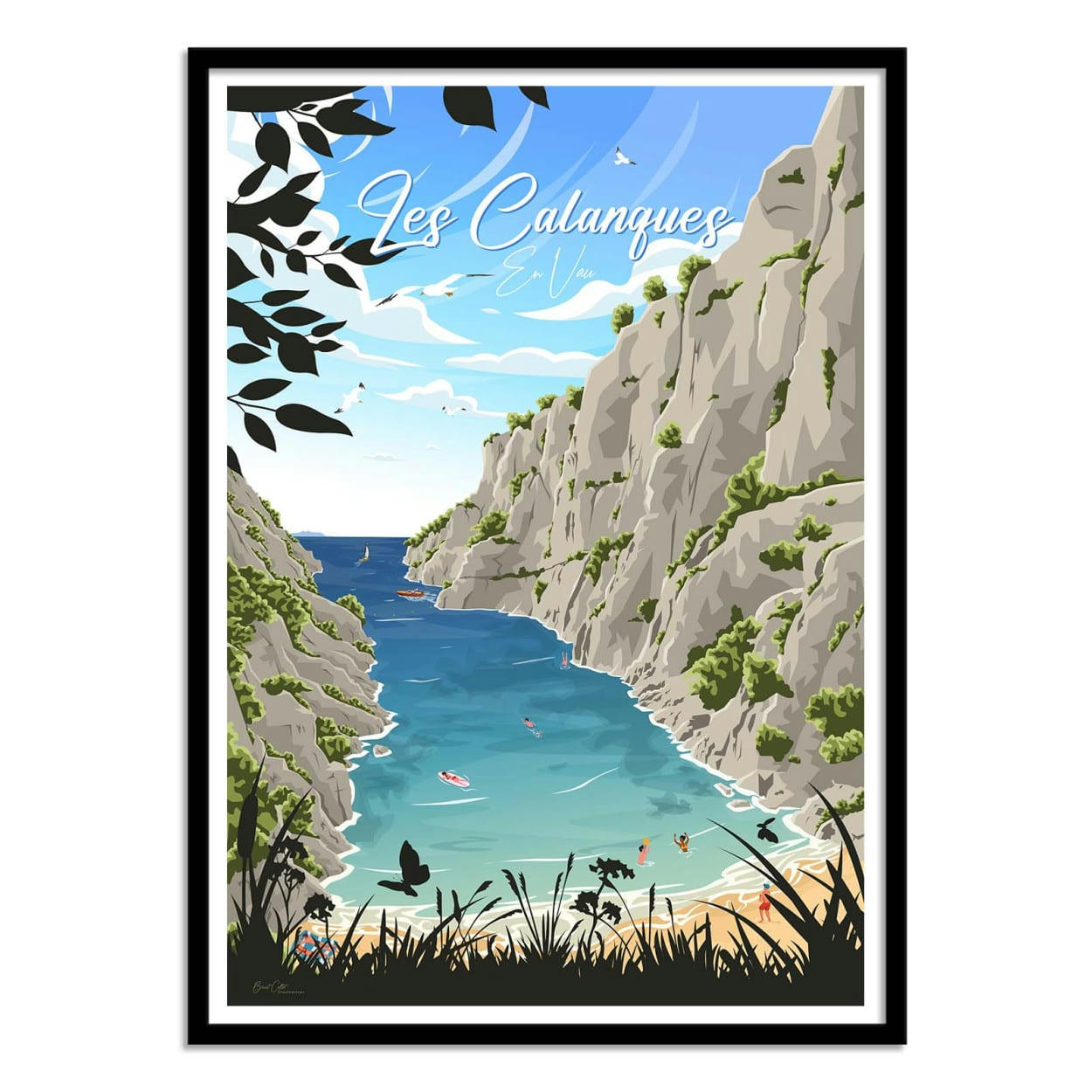 BENOÎT COLLET - LES CALANQUES EN VAU - BENOIT COLLET - Affiche d'art 50 x 70 cm