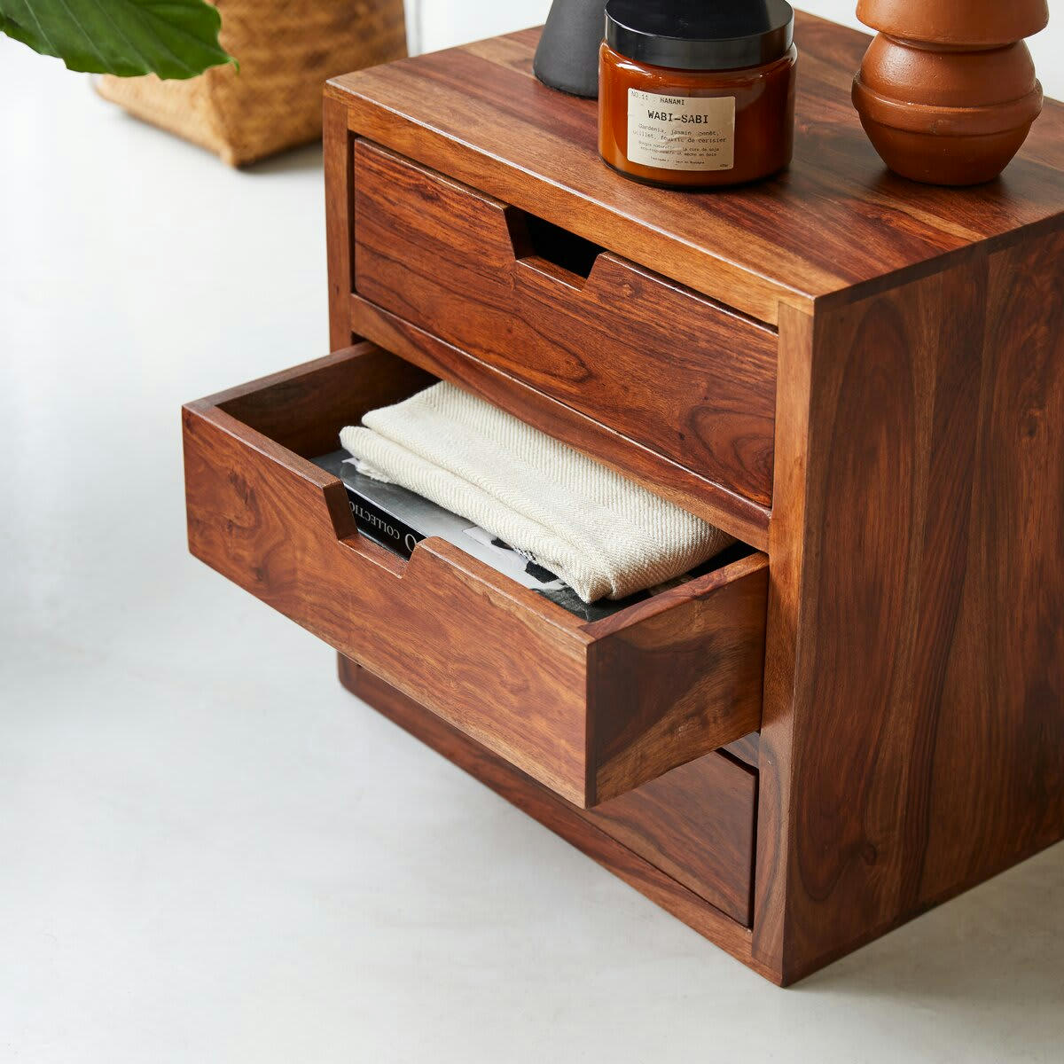 KWARTO - Module en palissandre massif 3 tiroirs