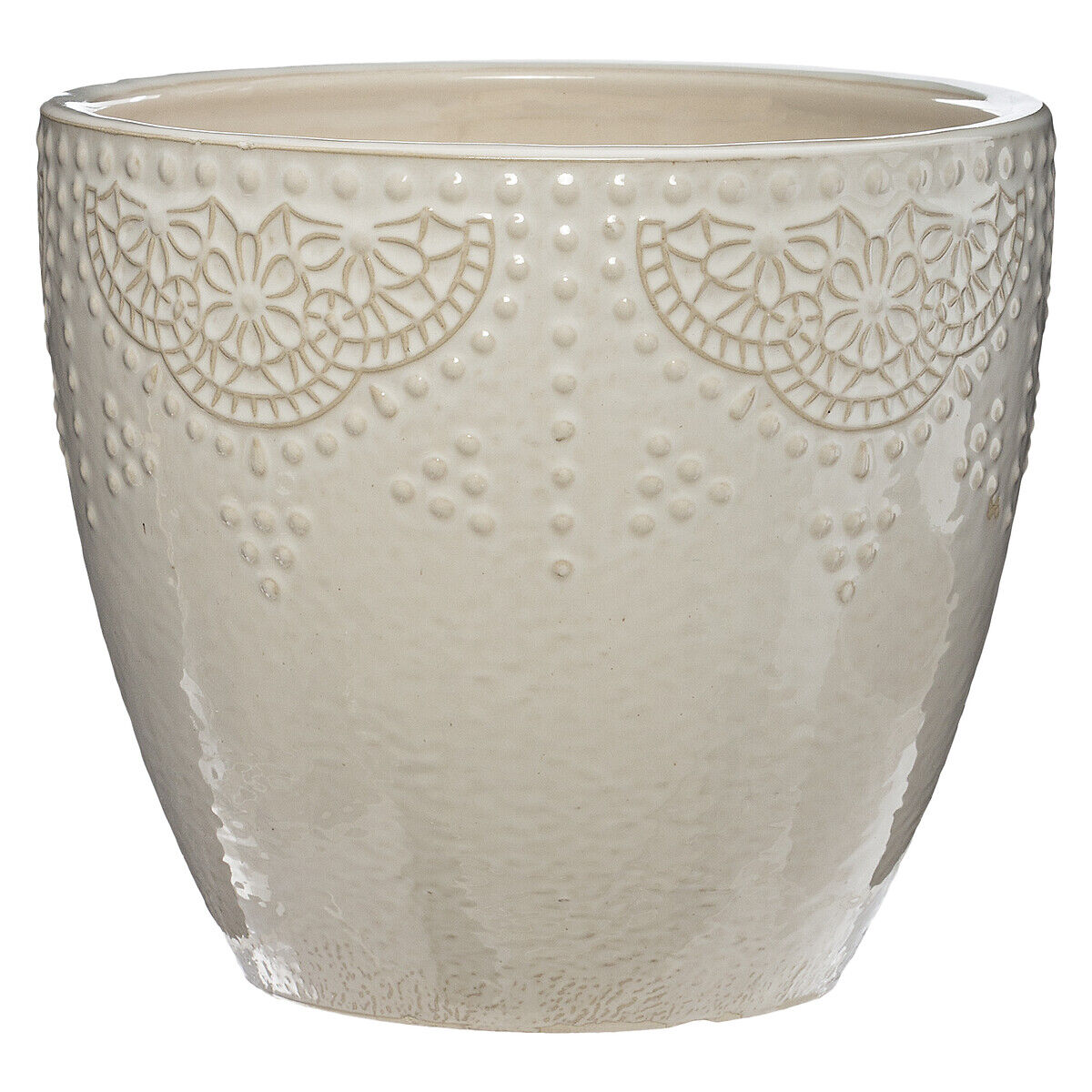 Vaso em cerâmica decorado com relevo