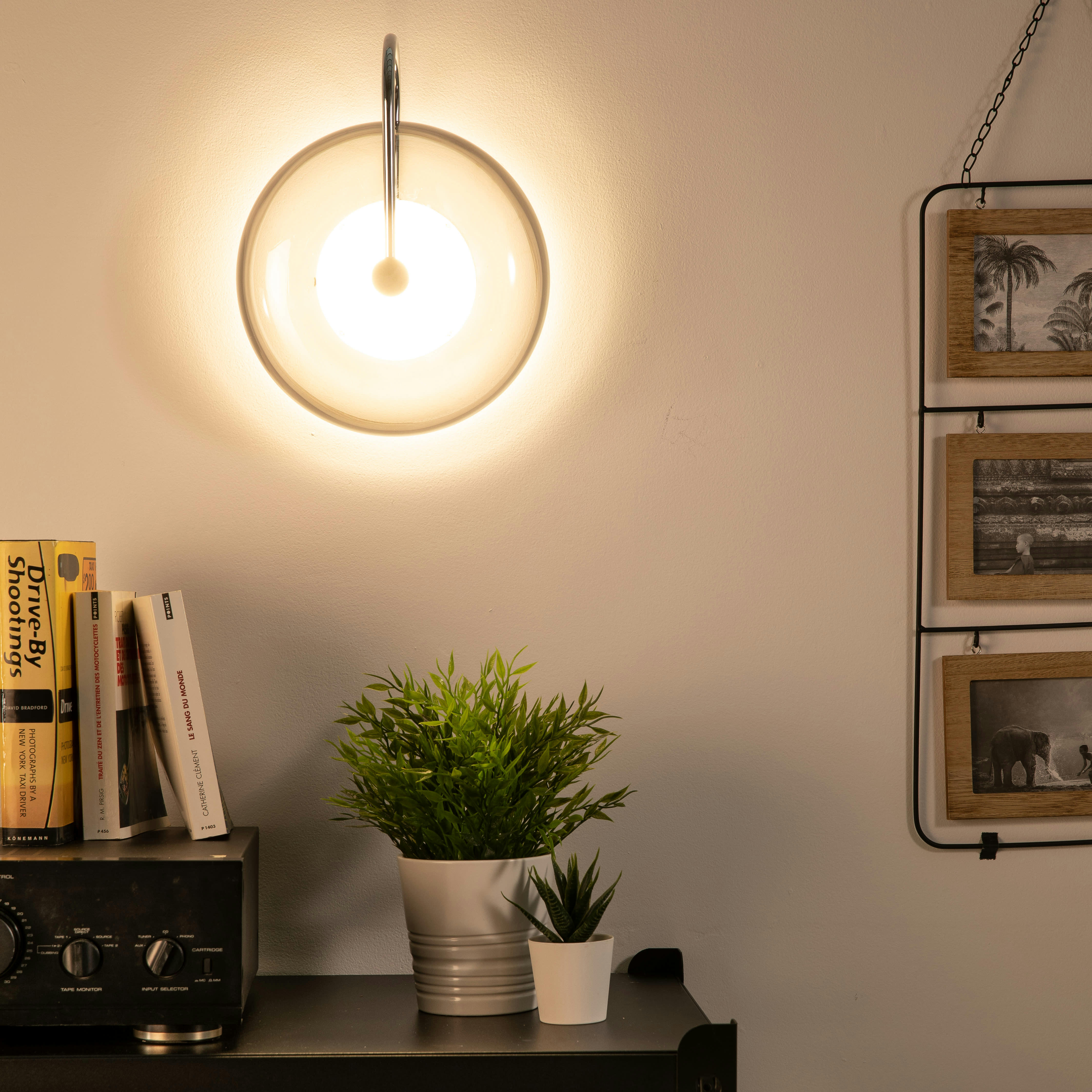 YALE - Applique en verre fumé