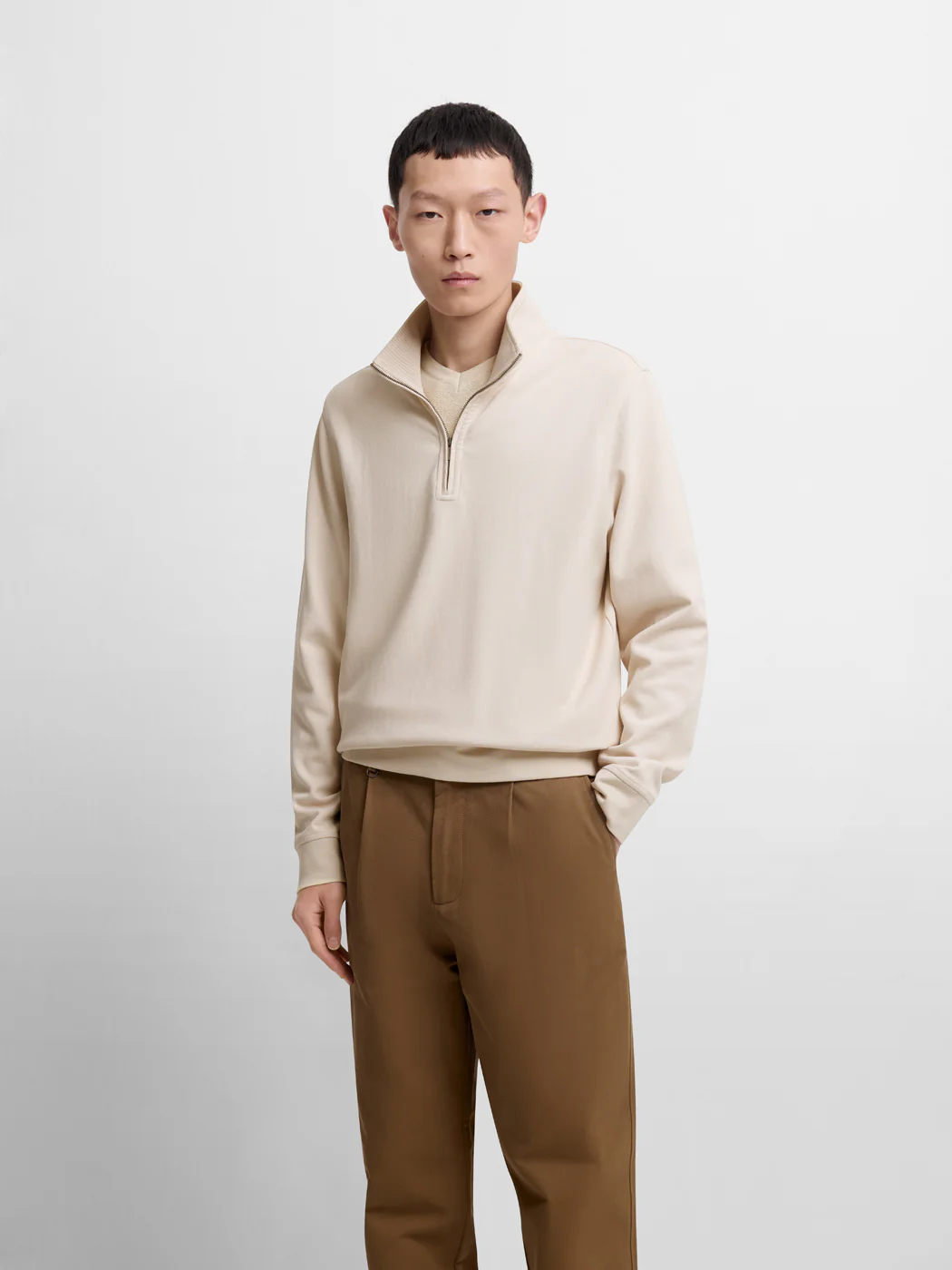 Sweat col montant zippé