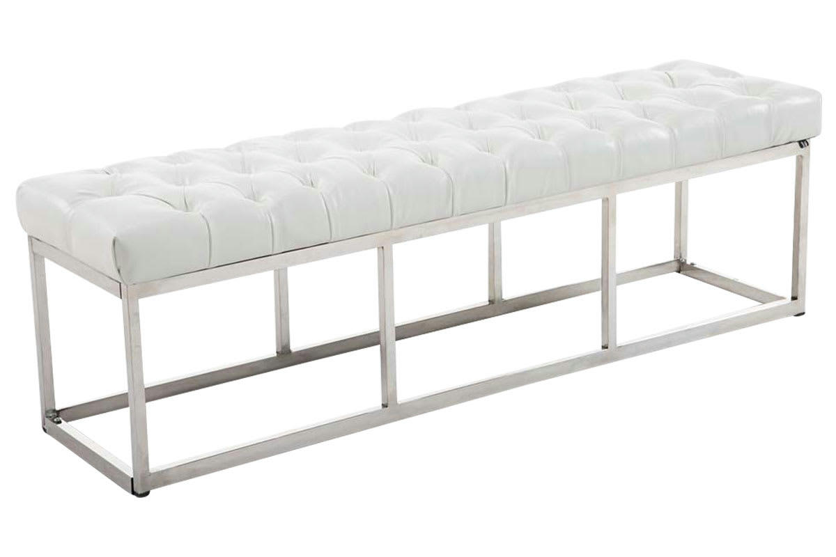AMUN - Banquette avec pieds en métal assise en similicuir Blanc