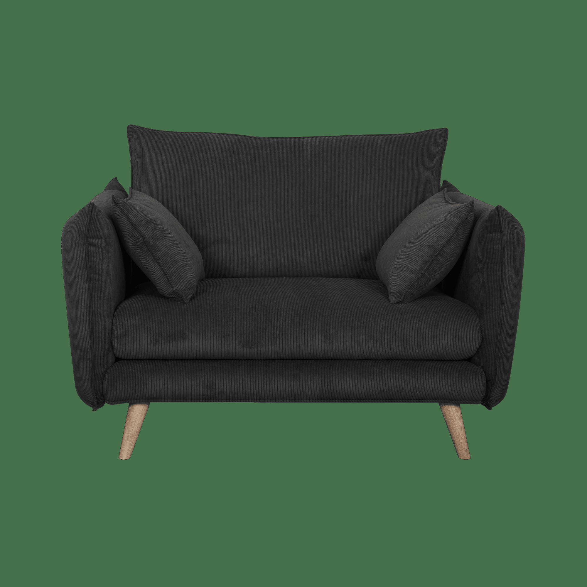 ORION - Fauteuil XXL tissu velours 1 place Anthracite