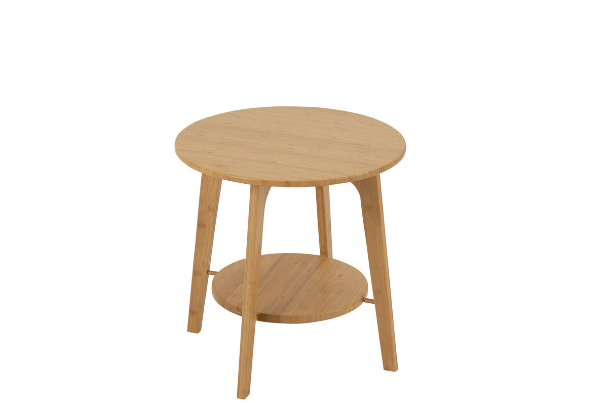 J-Line bijzettafel Rond - bamboe - naturel - small