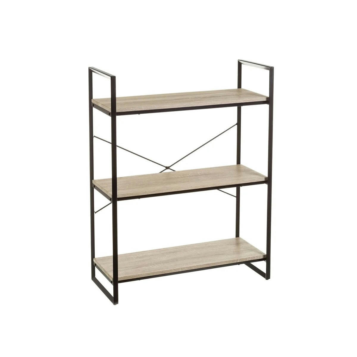 - Étagère métal noir et bois 3 étages