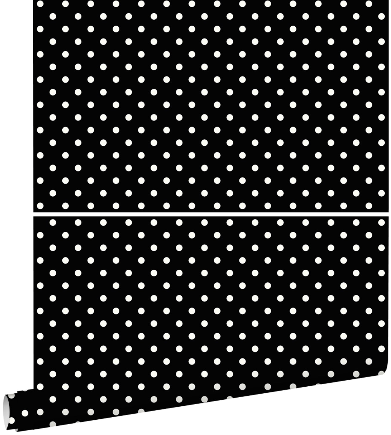 ESTAhome behang stippen zwart en wit - 53 cm x 10.05 m - 138501