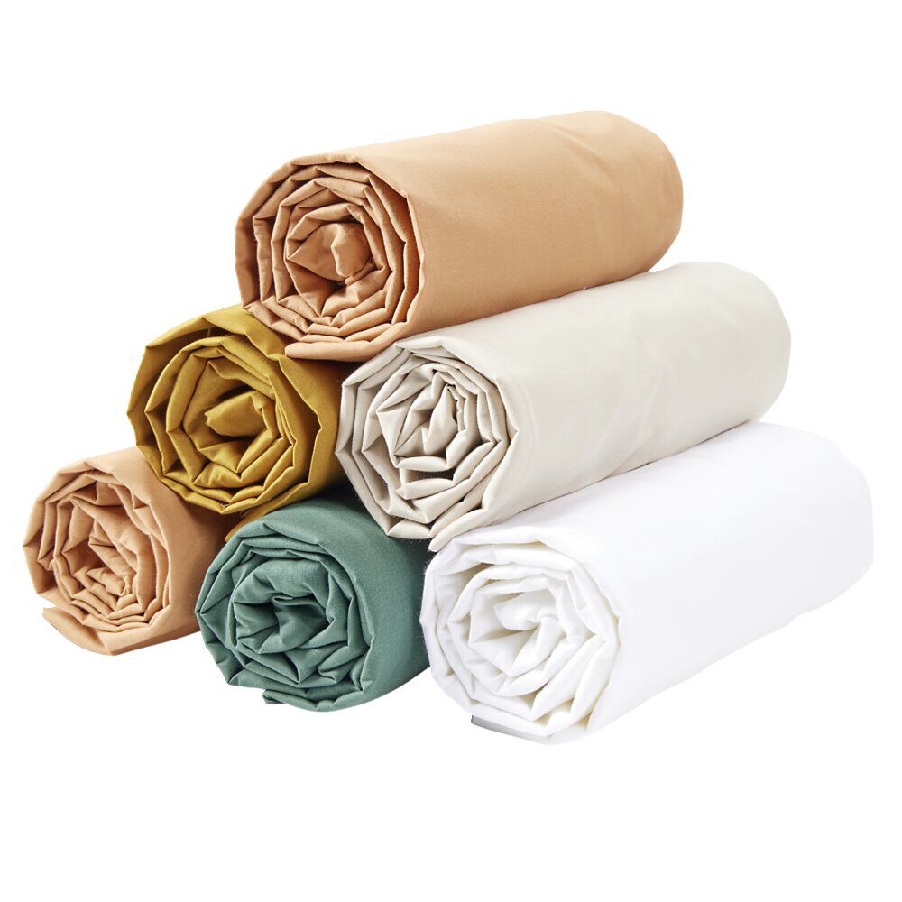 Drap housse 90x190cm 100% coton percale vert