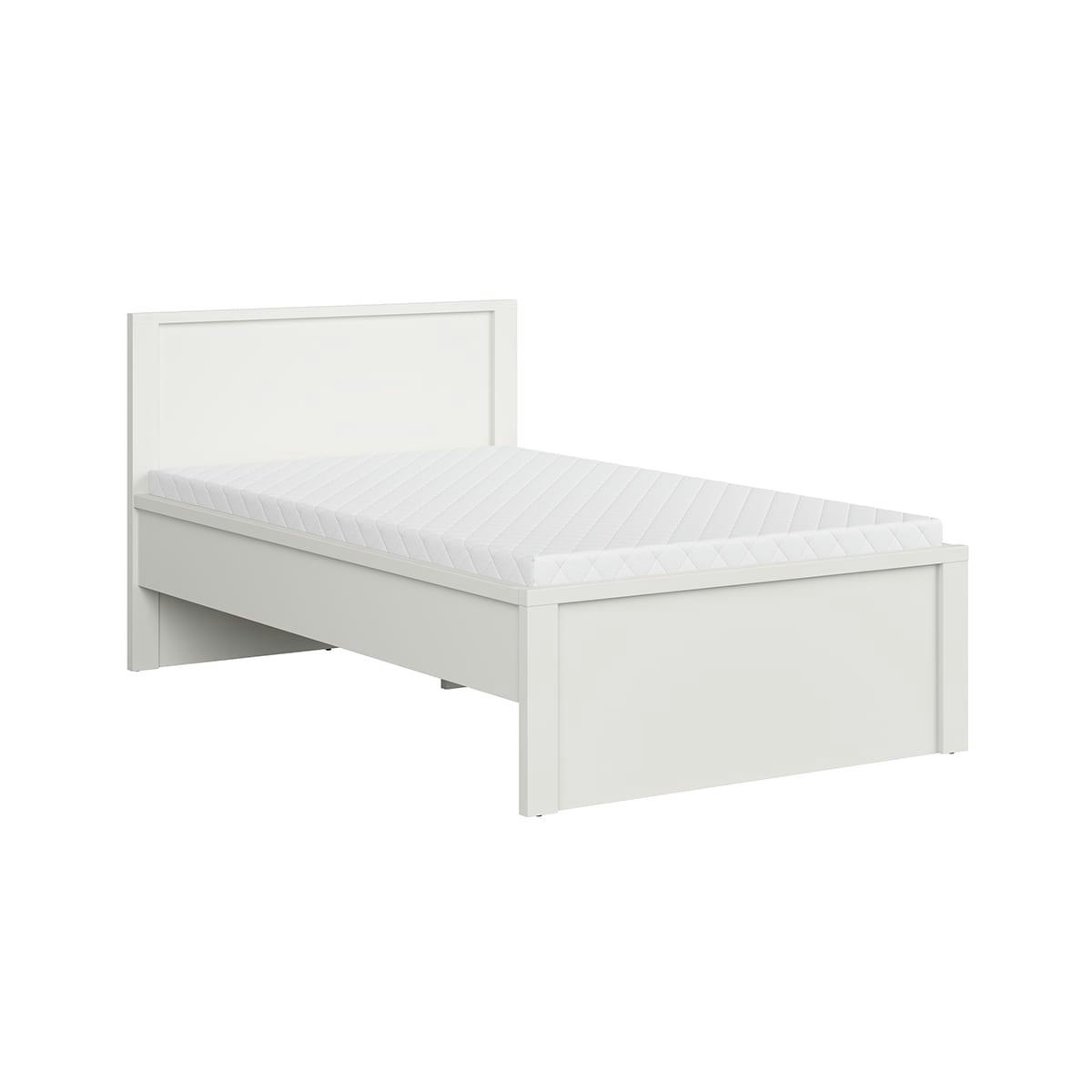 - Lit 120x200 tête de lit haut blanc