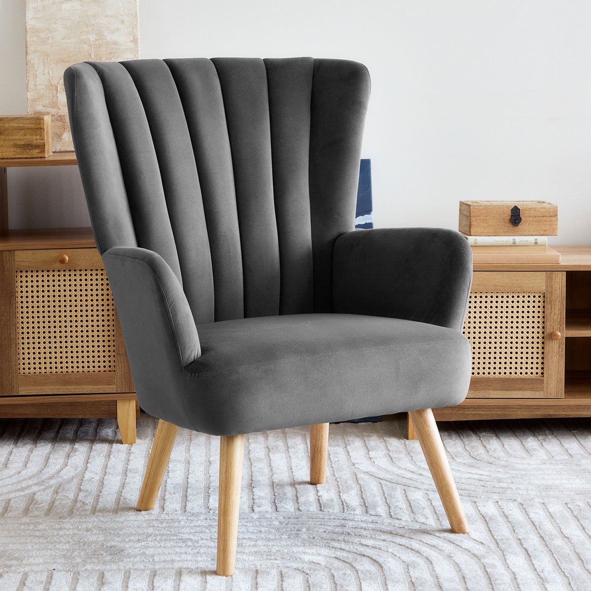 Fotel MILLS szary 75x79x102 cm