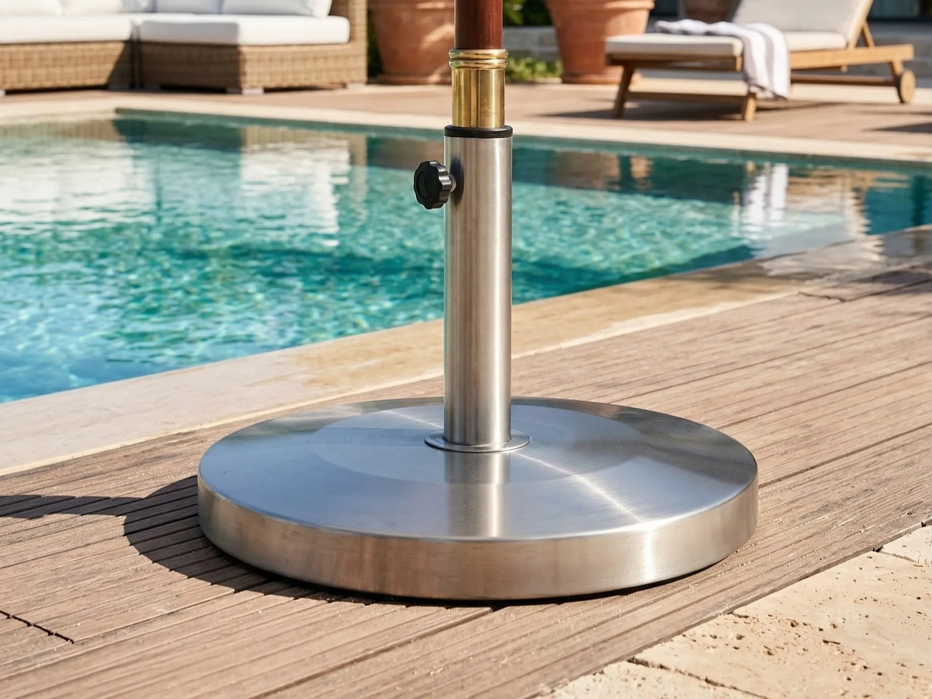 Parasol Base CRAVEGGIA Silver Round 25 kg