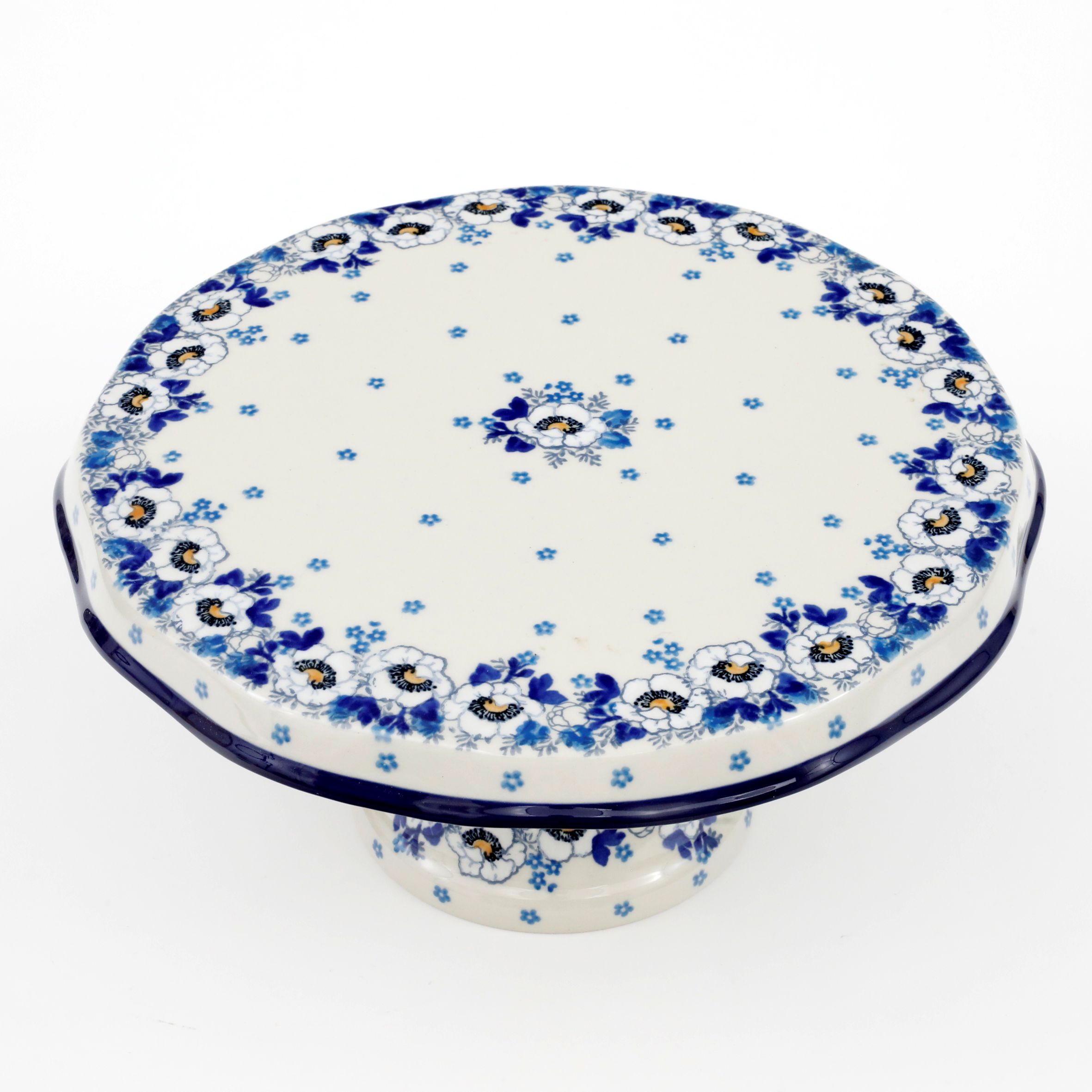 Tortownica ceramiczna 148  2222X Biało-niebieskie anemony