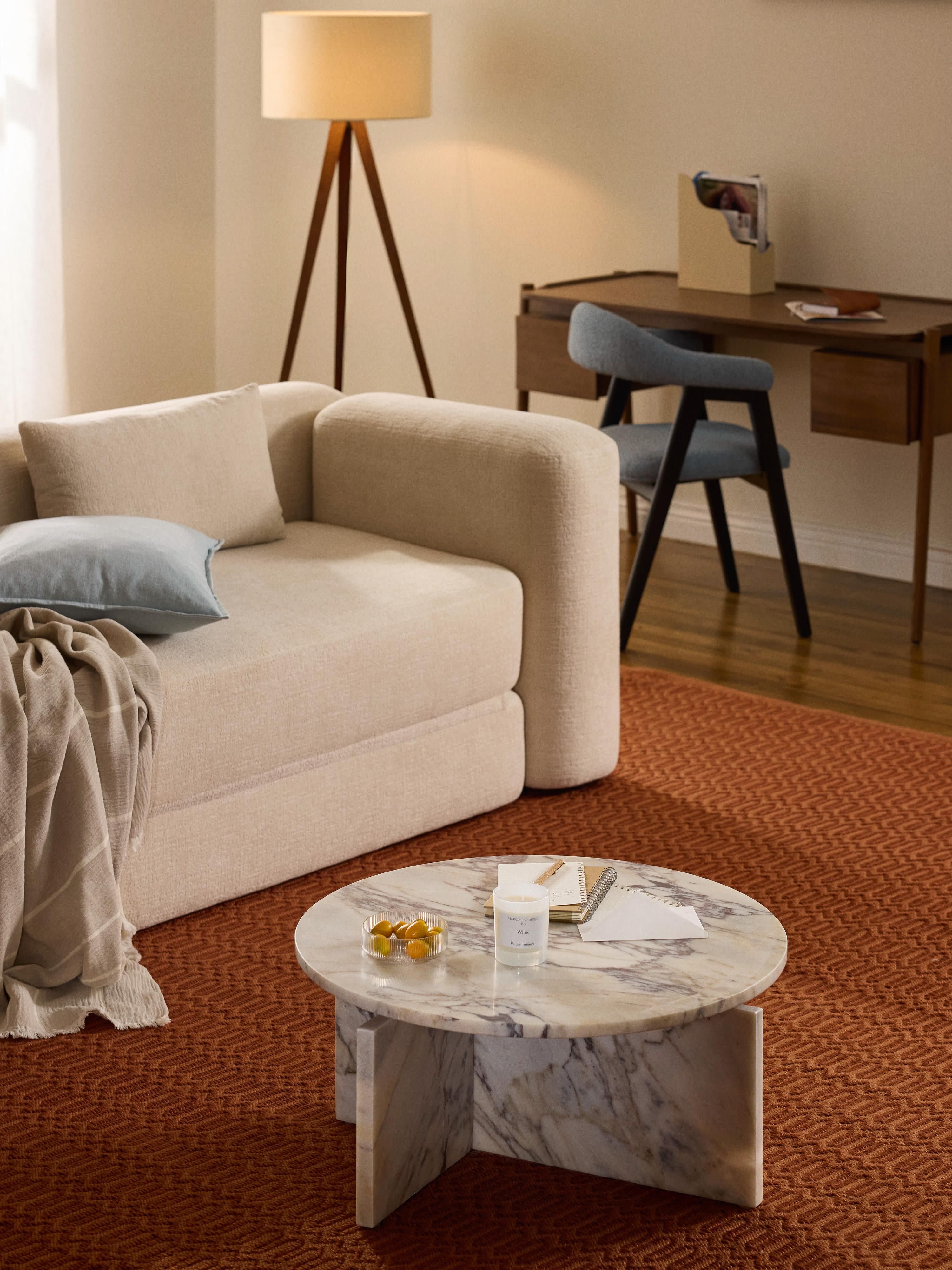 Runder Couchtisch Marisa aus Calacatta Viola Marmor