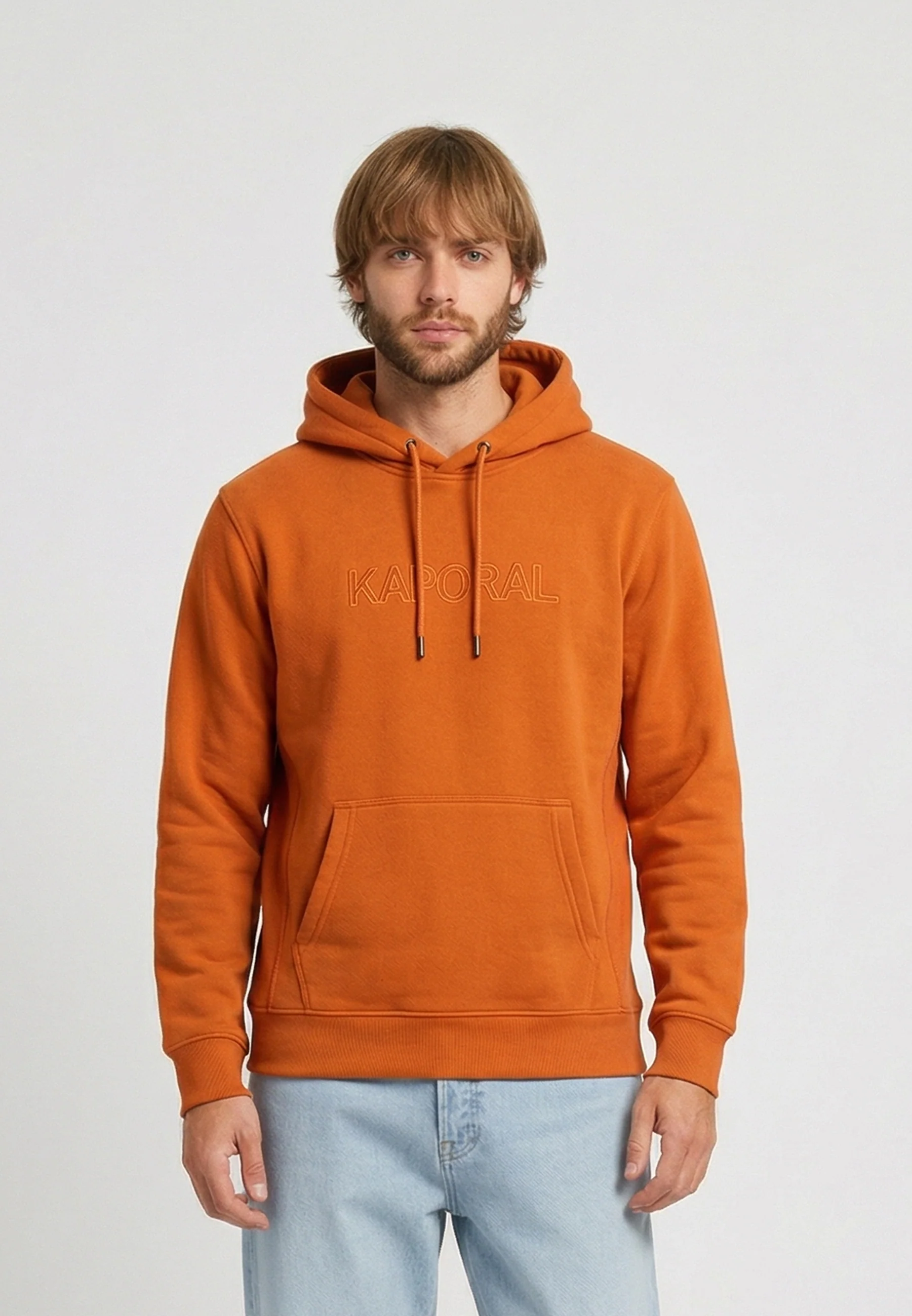 Sweat à capuche regular orange coton polyester POWEL