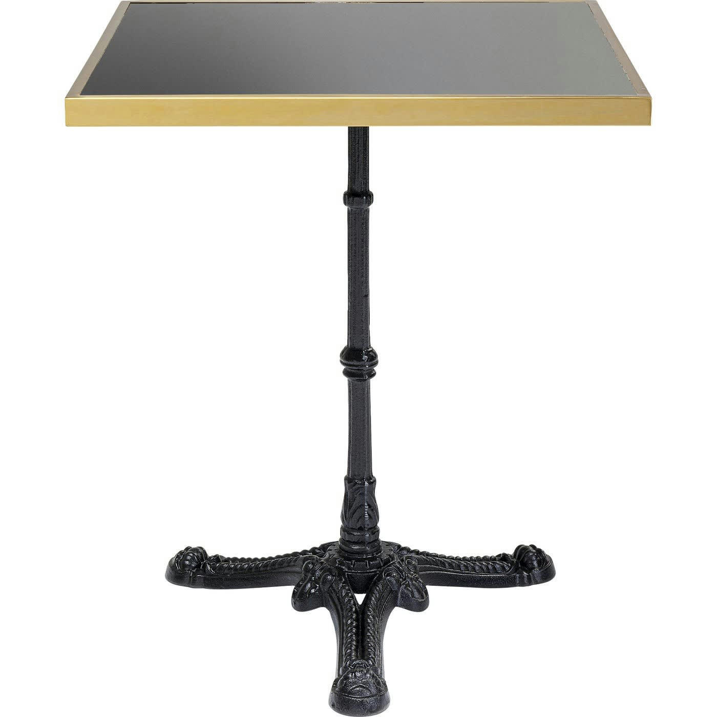 BISTROT - Table à manger 2 personnes en granit noir et acier