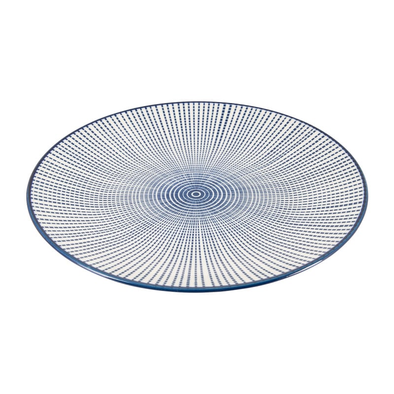 Ontbijtbord blue print - stripes - &Oslash;21 cm