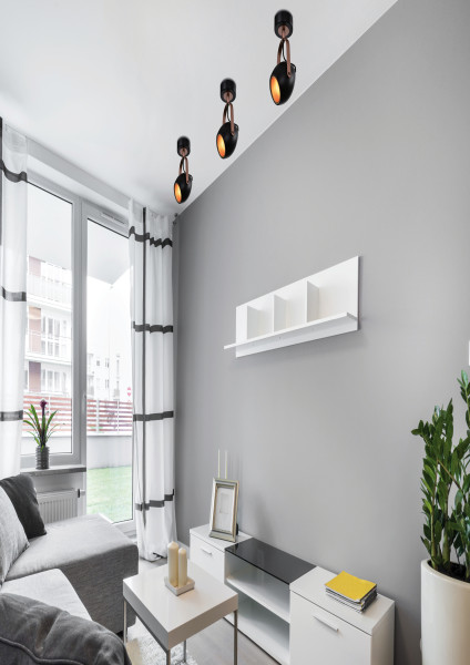 Lampa kinkiet ANICA czarny 1x40w e14 odbłyśnik złoty