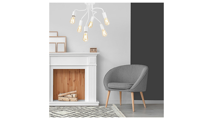 Lampa sufitowa Hilda 6-punktowa stalowa biała
