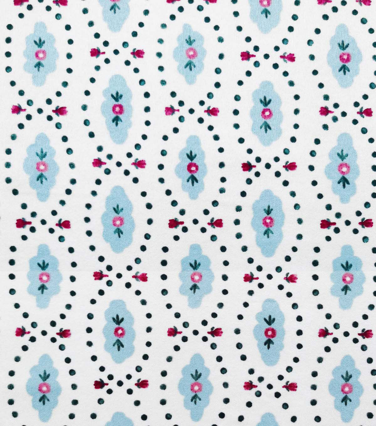 Blue Foulard Luxe Flannel Fabric