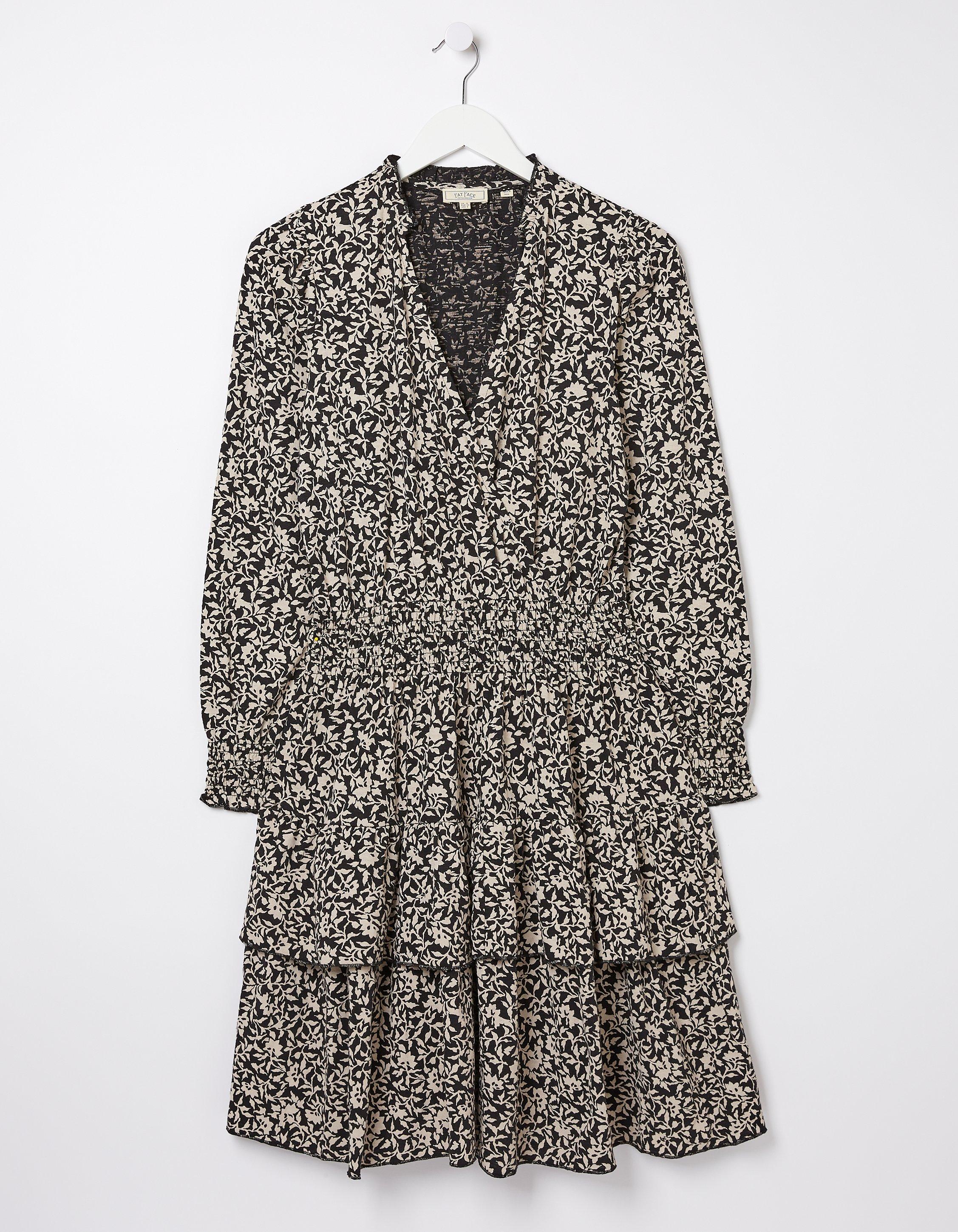 Amba Mono Vines Jersey Dress