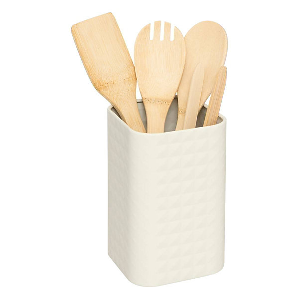 4 ustensiles de cuisine avec pot de rangement - Beige- 5five