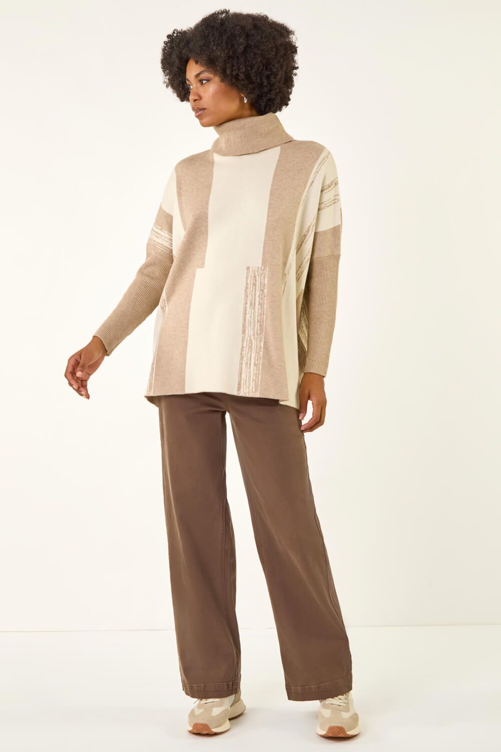 Roman Colour Block Longline Knit Jumper