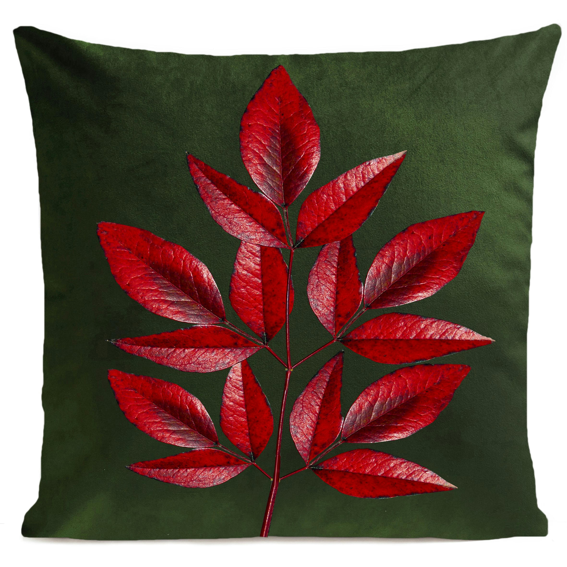 - Coussin automne suédine vert  40x40cm