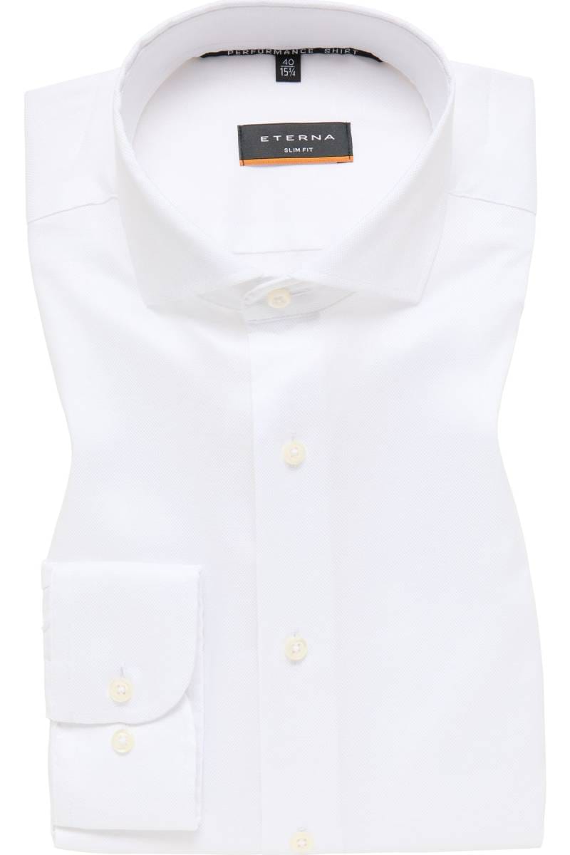 ETERNA Performance Slim Fit Tencel Hemd weiss, Strukturiert