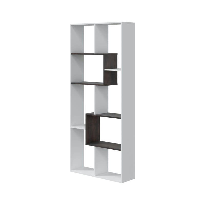 KAWA - Bibliothèque avec 8 cases de rangement - H180 x L80 cm